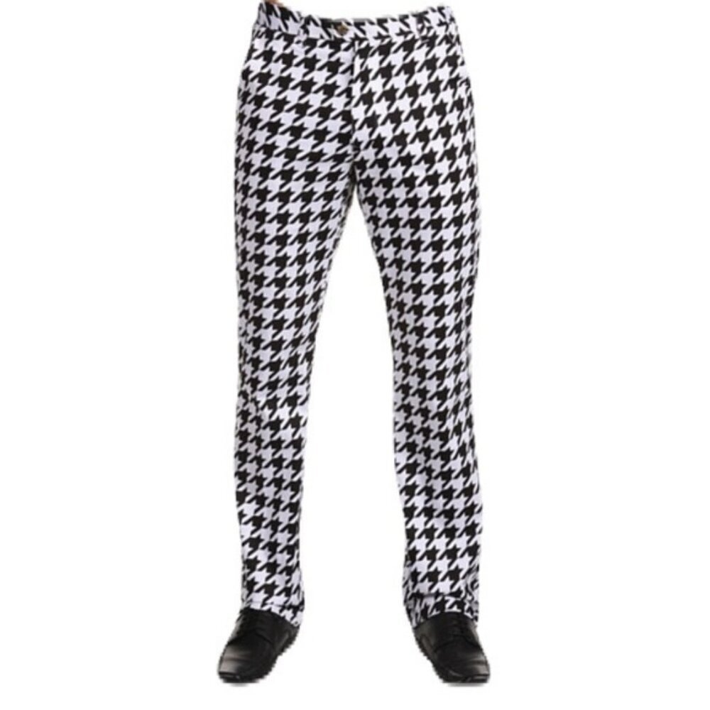 Loudmouth Golf 32 x 28 Black and White Houndstooth Style